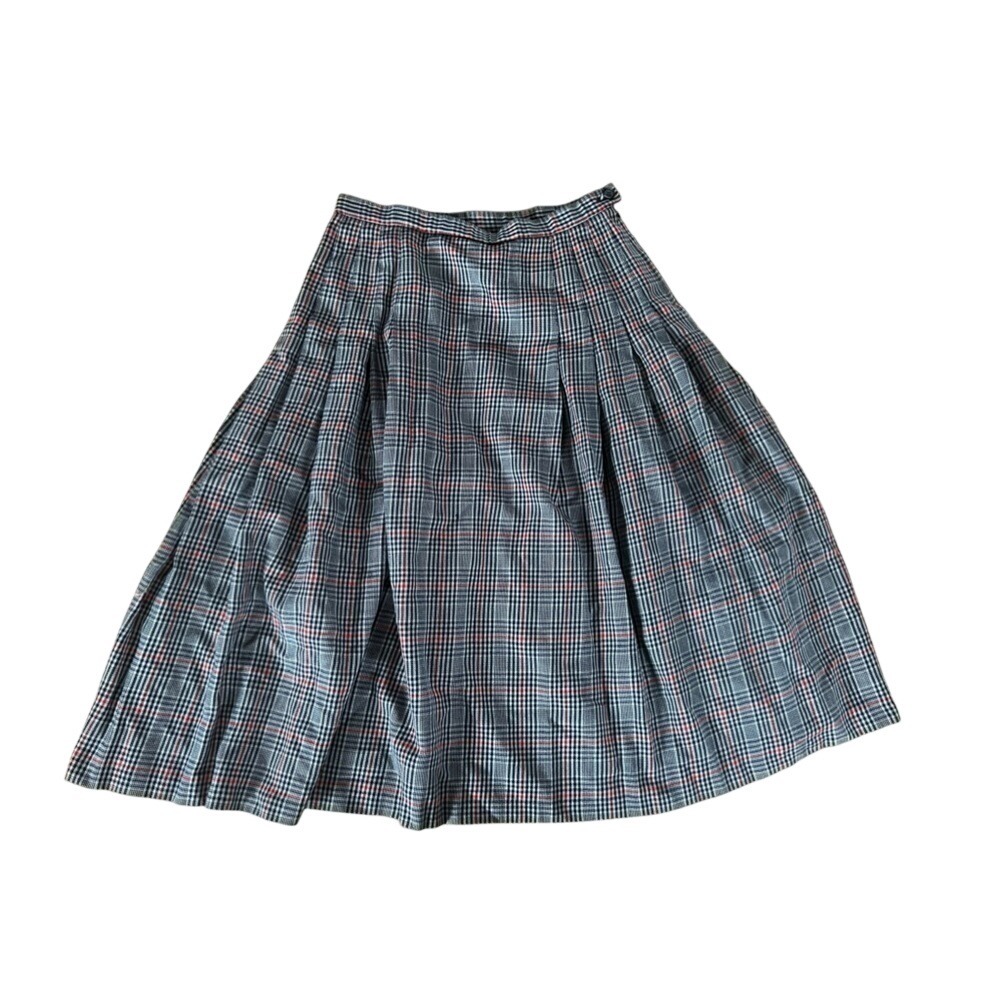 Vintage Pendleton plaid‎ wool midi pleated skirt